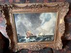 Prachtig olieverf schilderij   2 zeilboten op zee, Ophalen of Verzenden