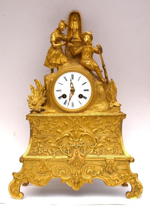 Franse pendule - Empire - ca 1840 - in prima staat (1), Antiek en Kunst, Antiek | Klokken, Ophalen of Verzenden