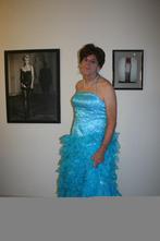 Feestjurk, Kleding | Dames, Jurken, Blauw, Maat 42/44 (L), Ophalen of Verzenden, Onbekend