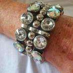 Bijzonder stijlvolle armband met swarovski elementen, Sieraden, Tassen en Uiterlijk, Ophalen of Verzenden, Zo goed als nieuw, Zilver