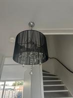 Zwarte Kroonluchter met Glazen Details, Ophalen, Zo goed als nieuw, Glas