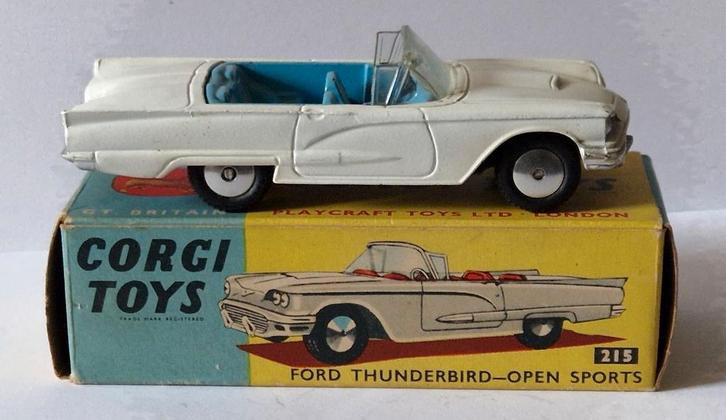 Corgi Toys 215 Ford Thunderbird Open-Sports, Hobby en Vrije tijd, Modelauto's | 1:43, Zo goed als nieuw, Auto, Corgi, Verzenden