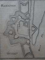 Gravure plattegrond Ravenstein aan Maas, Merian 1650, Verzenden