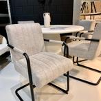 4 Isa beige - Royale eetkamerstoelen- fotoshoot, Overige kleuren, Zo goed als nieuw, Metaal, Vijf, Zes of meer stoelen