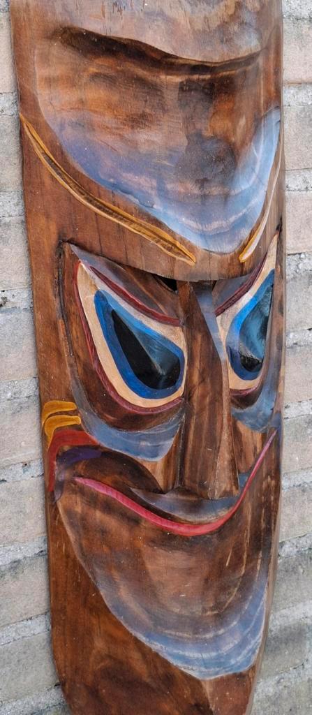 Masker.  Afrika.  Houtsnijwerk.  22/60/10  cm., Antiek en Kunst, Kunst | Niet-Westerse kunst, Ophalen