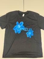 Flaneur: zwart T-shirt met blauwe bloemen - Flaneur, Ophalen of Verzenden, Zo goed als nieuw, Maat 48/50 (M), Zwart