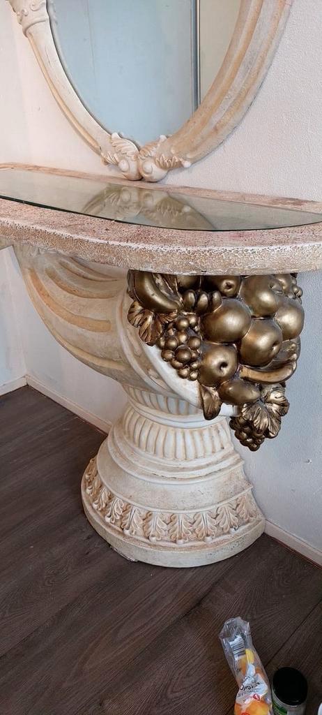 Tafel met spiegel, Huis en Inrichting, Woonaccessoires | Zuilen en Pilaren, Gebruikt, Ophalen