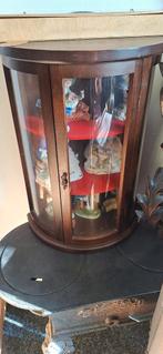 Antiek Vitrinekastje met Gebogen Glas, Antiek en Kunst, Antiek | Meubels | Kasten, Ophalen