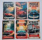 Set van 6 Retro Auto Metalen Bordjes – 20x30 cm, Ophalen of Verzenden, Nieuw