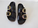 Zwarte Birkenstock Big Buckle MAAT 39 sandalen slippers, Verzenden, Zwart, Sandalen of Muiltjes, Zo goed als nieuw