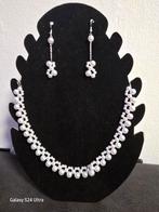 Prachtige witte sieradenset - ketting en oorbellen, Sieraden, Tassen en Uiterlijk, Kettingen, Ophalen of Verzenden