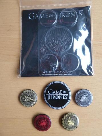 Button set Game of Thrones o.a. Stark, Targaryen, Lannister