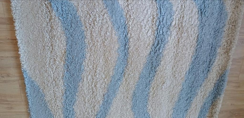 hoogpolig lichtblauw tapijt 140x200 cm kinderkamer babykamer, Huis en Inrichting, Stoffering | Tapijten en Kleden, Ophalen, Gebruikt