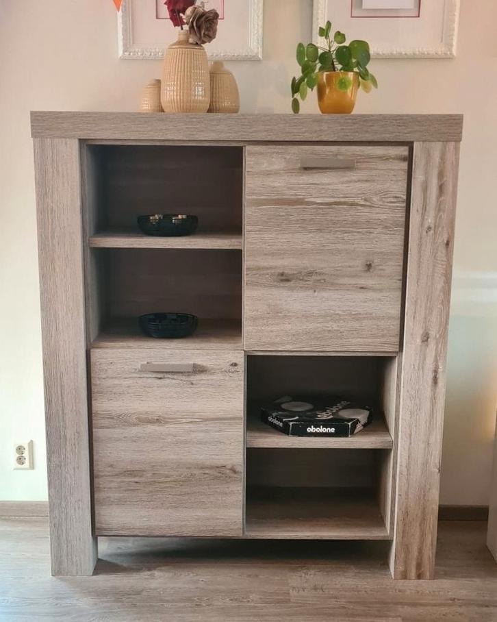 (Wand)kast, 2 vakken en 2 kastjes, 155x132x50 (HxBxD), Huis en Inrichting, Kasten | Wandmeubels, Zo goed als nieuw, 100 tot 150 cm