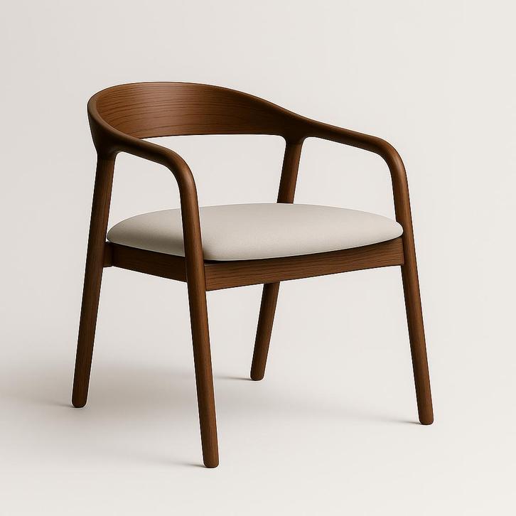 Elegante eetkamerstoel walnoot hout met kunstleren zitting, Huis en Inrichting, Stoelen, Nieuw, Vijf, Zes of meer stoelen, Hout