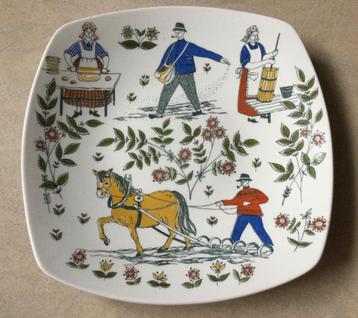 Zeldzaam vintage bord van Figgio Flint Norge handbeschilderd beschikbaar voor biedingen