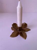 Vintage Bloemen Kaarsenhouder, Ophalen of Verzenden, Koper of Brons
