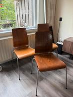 Ikea Gilbert Hout Chrome Stoelen jaren 90 4x, Huis en Inrichting, Stoelen, Ophalen, Bruin, Zo goed als nieuw, Vier