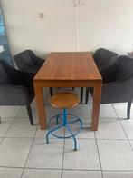 Eettafel met 4 stoelen, Ophalen, 100 tot 150 cm, Eikenhout, Zo goed als nieuw