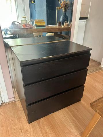Zwarte ladekast 3 lades (Ikea)