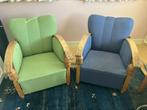 Drie art deco/art nouveau fauteuils, Huis en Inrichting, Fauteuils, Ophalen, Hout, Gebruikt, Minder dan 75 cm