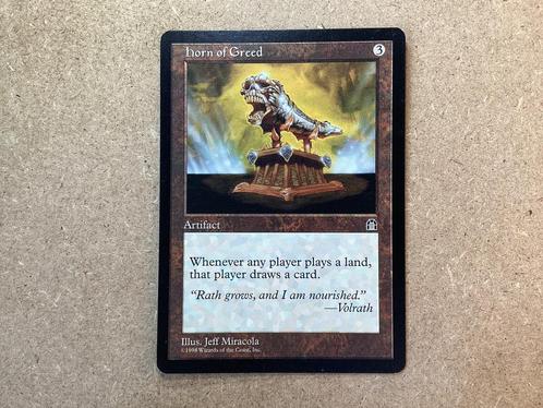 1x Horn of Greed (Excellent), Hobby en Vrije tijd, Verzamelkaartspellen | Magic the Gathering, Zo goed als nieuw, Losse kaart