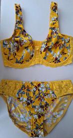 BPC nieuw geel bloemen setje BH G-cup 90G G90, slip 44/46, Kleding | Dames, BPC, Ophalen of Verzenden, Geel, Setje