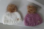 Gehaakte babymutsjes met pompons, Jongetje of Meisje, Handgemaakt, Nieuw, Ophalen of Verzenden