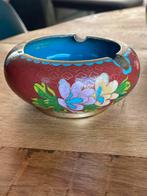 Vintage Cloisonné Asbak met Bloemen, Ophalen of Verzenden
