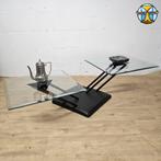 Vintage (1980) design Itilaanse glazen salontafel Bellato, Gebruikt, Bellato, 100 tot 150 cm, .