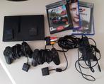 Sony Playstation spelcomputer 2 met 4 spellen, Spelcomputers en Games, Gebruikt, Zwart, Met games, Met 2 controllers