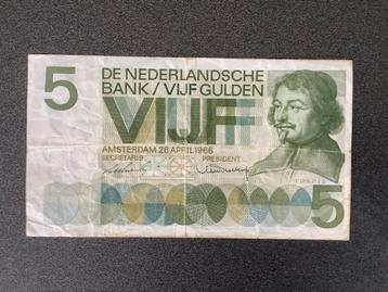 Nederland , 5 gulden 1966 Vondel I. beschikbaar voor biedingen