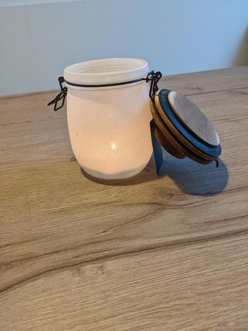 Decoratie weckpot kaarsenhouder, mat glas, theelicht, Huis en Inrichting, Woonaccessoires | Kandelaars en Kaarsen, Nieuw, Kaars