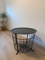 Ikea GUALOV storage table, black, Ophalen, Minder dan 55 cm, Metaal of Aluminium, Rond