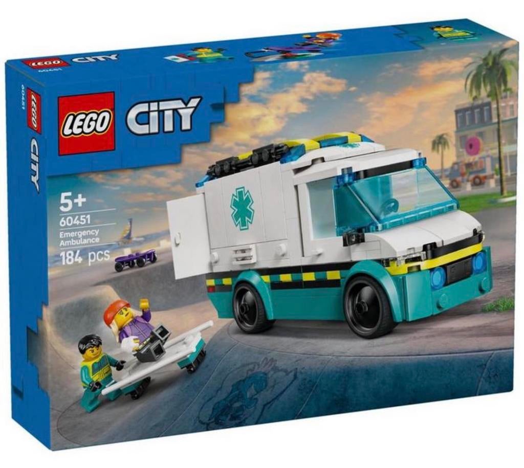 Nieuw: LEGO City 60451: Emergency Ambulance, Kinderen en Baby's, Speelgoed | Duplo en Lego, Ophalen of Verzenden, Nieuw, Complete set