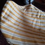 Oude coupon franse stof streep goud/wit 86x80, Verzenden