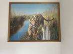 Schilderij tijger vintage., Huis en Inrichting, Woonaccessoires | Schilderijen, Tekeningen en Foto's, Schilderij, Zo goed als nieuw