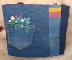 Handgemaakte Denim Shopper met Bloemen, Ophalen of Verzenden, Nieuw, Blauw, Shopper