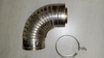 Dubbelwandig rvs rookkanaal 100/150 mm haakse hoek 90 gr, Huis en Inrichting, Kachels, Ophalen of Verzenden, Zo goed als nieuw