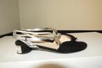 Prada sandalen hak met stenen bekleed zwart zilver 37.5, Prada, Verzenden, Zwart, Sandalen of Muiltjes