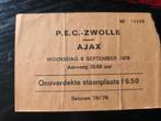 Voetbalticket Pec Zwolle-Ajax., Ophalen of Verzenden