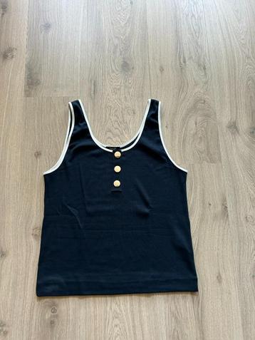 Nieuw ! Zwart ecru mouwloze top Massimo Dutti Mt XL  beschikbaar voor biedingen