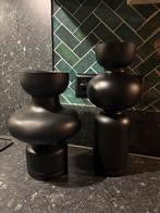 2 zwarte vazen, Huis en Inrichting, Woonaccessoires | Vazen, Ophalen, Gebruikt, Zwart, Glas