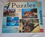 4 puzzels van dieren (2x500, 1x750 en 1x1000 stukjes), Ophalen of Verzenden, 500 t/m 1500 stukjes, Zo goed als nieuw