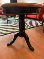 Houten bijzettafel - Ø50cm, zwart onderstel, Ophalen, Minder dan 45 cm, Minder dan 55 cm, Rond
