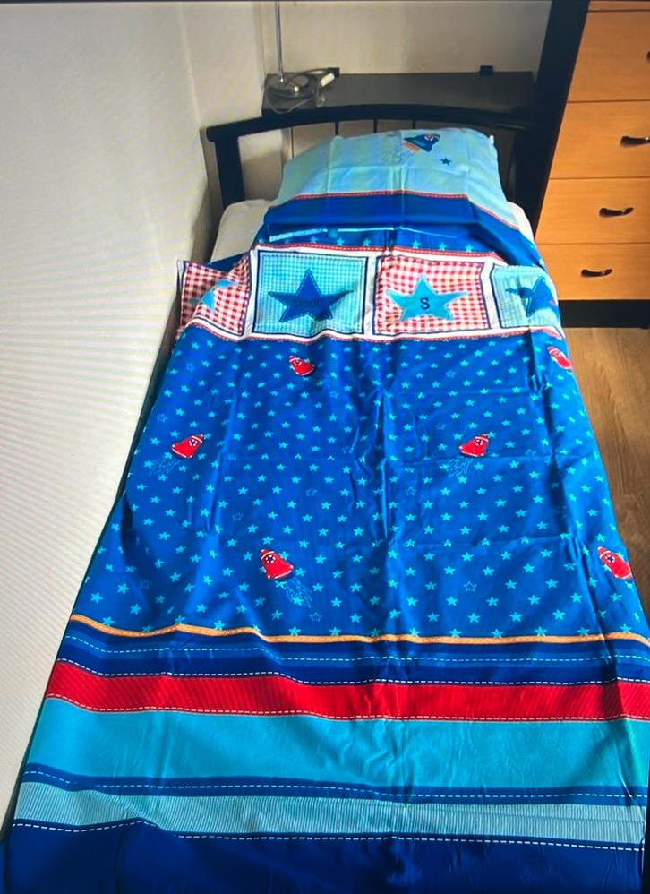 Lief! Jongens dekbedovertrek. Stoer, Kinderen en Baby's, Kinderkamer | Beddengoed, Zo goed als nieuw, Dekbedovertrek, Blauw, Jongetje