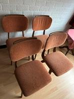 5 brocante eetkamer stoelen, Huis en Inrichting, Stoelen, Ophalen, Zo goed als nieuw, Bruin, Stof