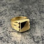 14k gouden ring zegelring nieuw italy, Ophalen of Verzenden, Nieuw, Goud