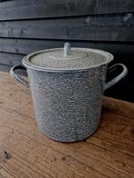 Grijs emaille pan  soeppan hoog 26 cm opruiming!, Ophalen of Verzenden