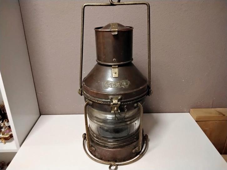 Mooie koperen scheeps lantaarn ankerlicht 50 cm, Antiek en Kunst, Antiek | Koper en Brons, Ophalen